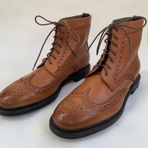 Doucal's Brown Leather Brogue Boots
